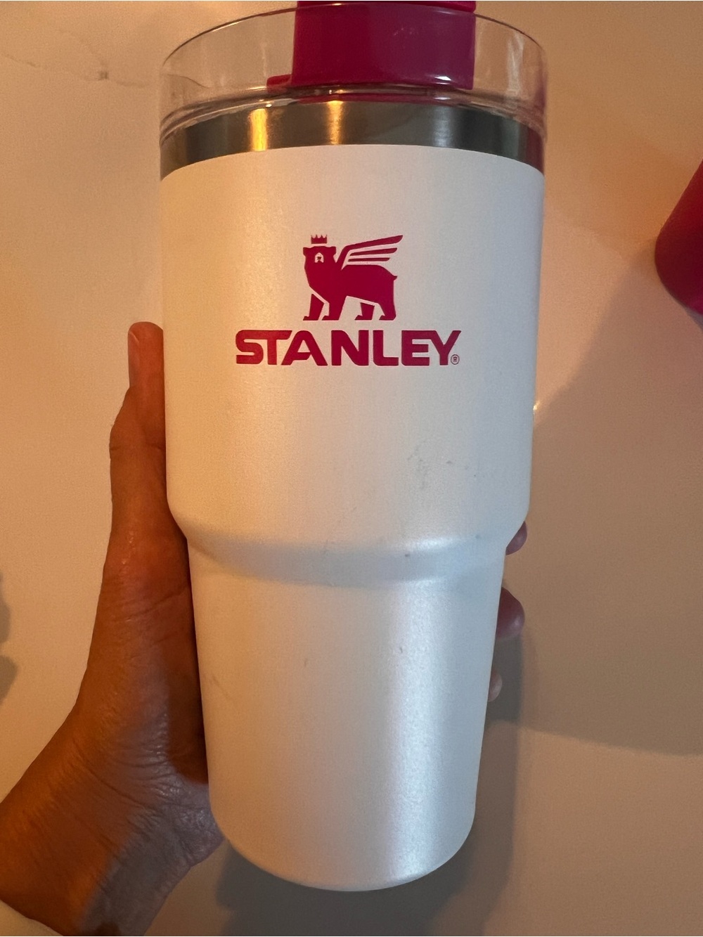 Stanley White Tumbler with Red Accent - Picture 3 of 16